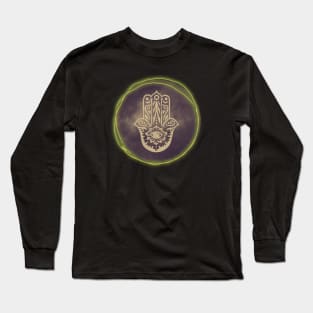 Sepia Hamsa Hand Long Sleeve T-Shirt